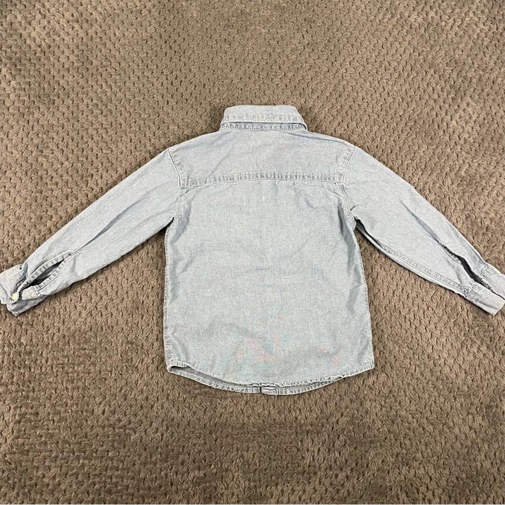 Carter's‎ Toddler Boys Collared Button Up Shirt Size 3T- Chambray Blue - Picture 5 of 5